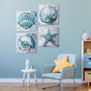 Coastal Beach Seashells Starfish Canvas Art - 20" x 20"